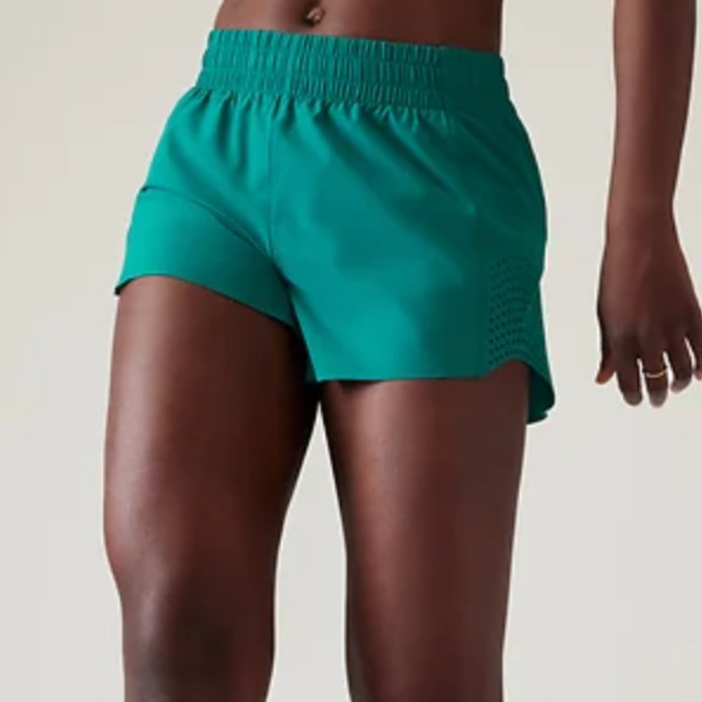 Athleta Hustle Shorts 3" Emerald Green